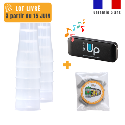 Enceinte pour capot musical + 10 verres + 1 lot de 2 kits de remplissage