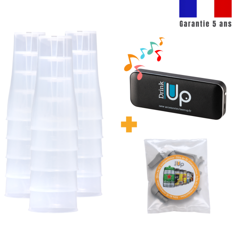 Enceinte pour capot musical + 15 verres + 1 lot de 2 kits de remplissage