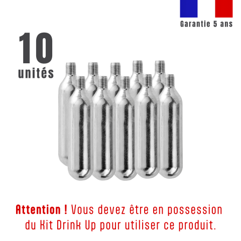 10 Cartouches de CO2 pour Drink Up