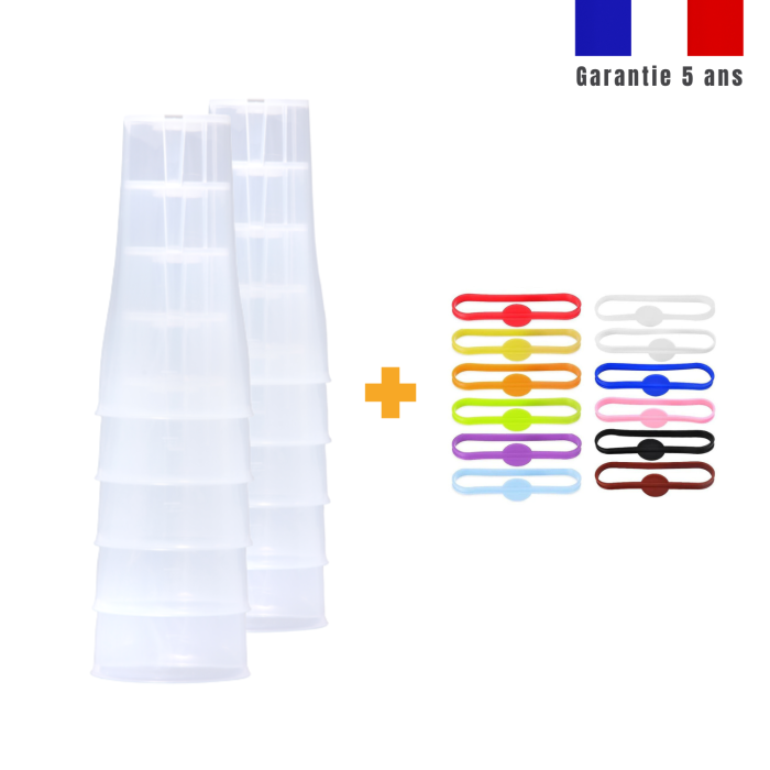 10 verres + Marqueurs de verres