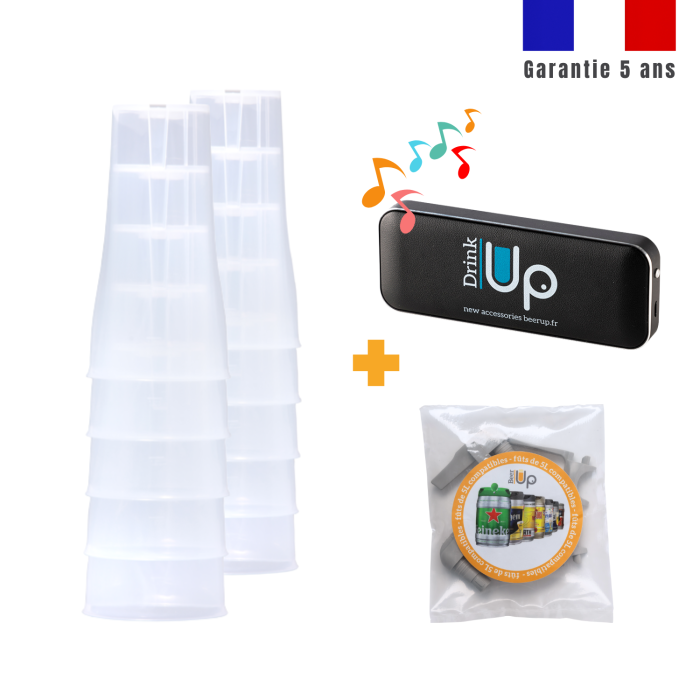 Enceinte pour capot musical + 10 verres + 1 lot de 2 kits de remplissage Enceinte pour capot musical + 10 verres + 1 lot de 2 kits de remplissage